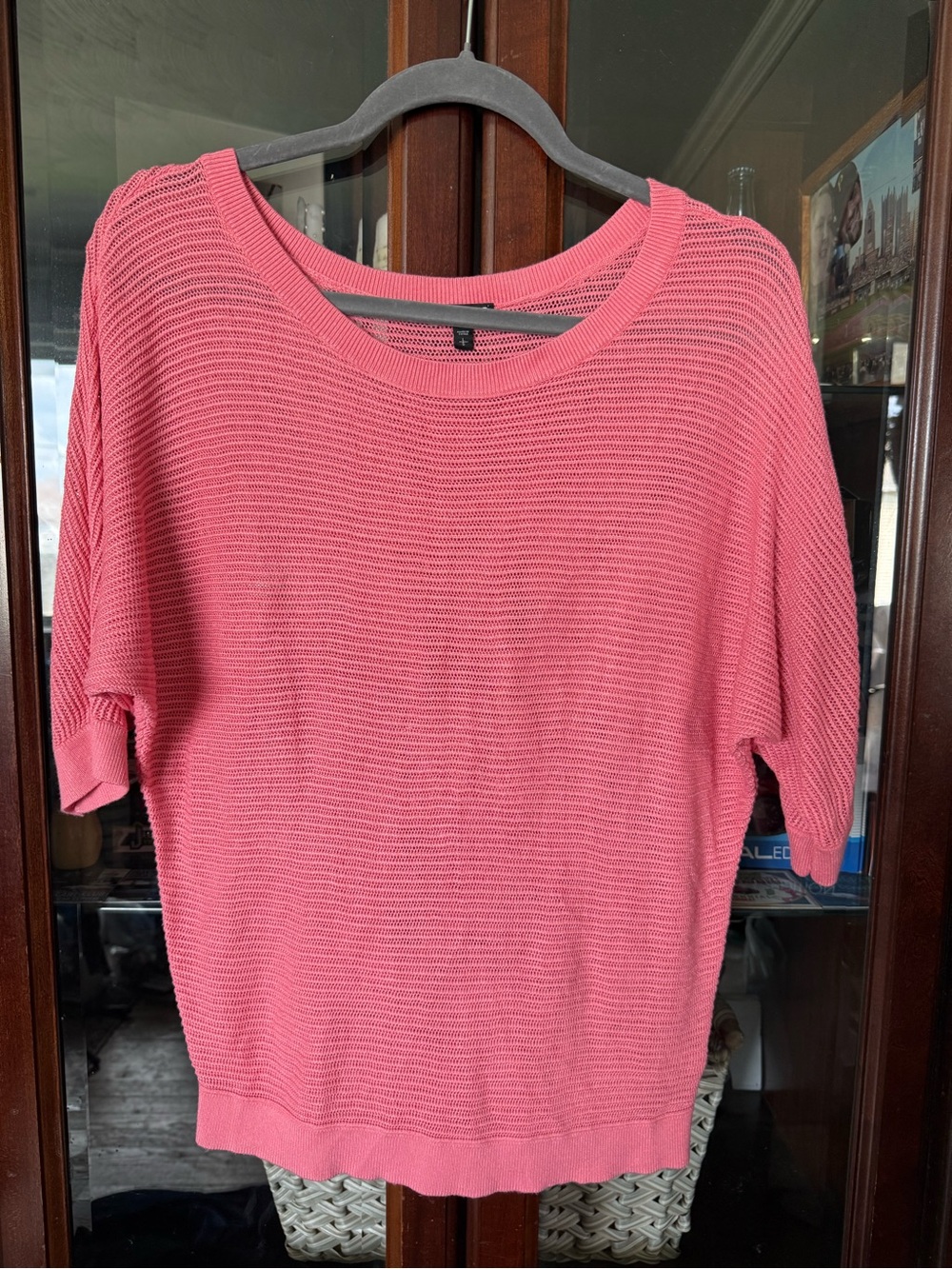Express Pink Short-Sleeve Knit Pullover